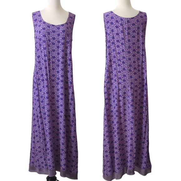 Vintage 90s Loco Lindo Women Maxi Dress Purple XL Boho Festival Retro California - Picture 1 of 10